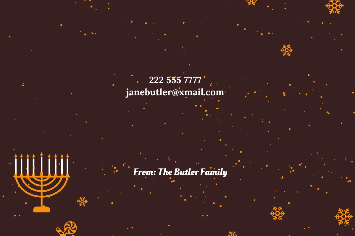Free First Hanukkah Card Template to Edit Online