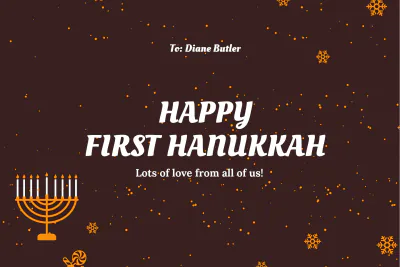 Free First Hanukkah Card Template to Edit Online