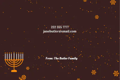 Free First Hanukkah Card Template to Edit Online