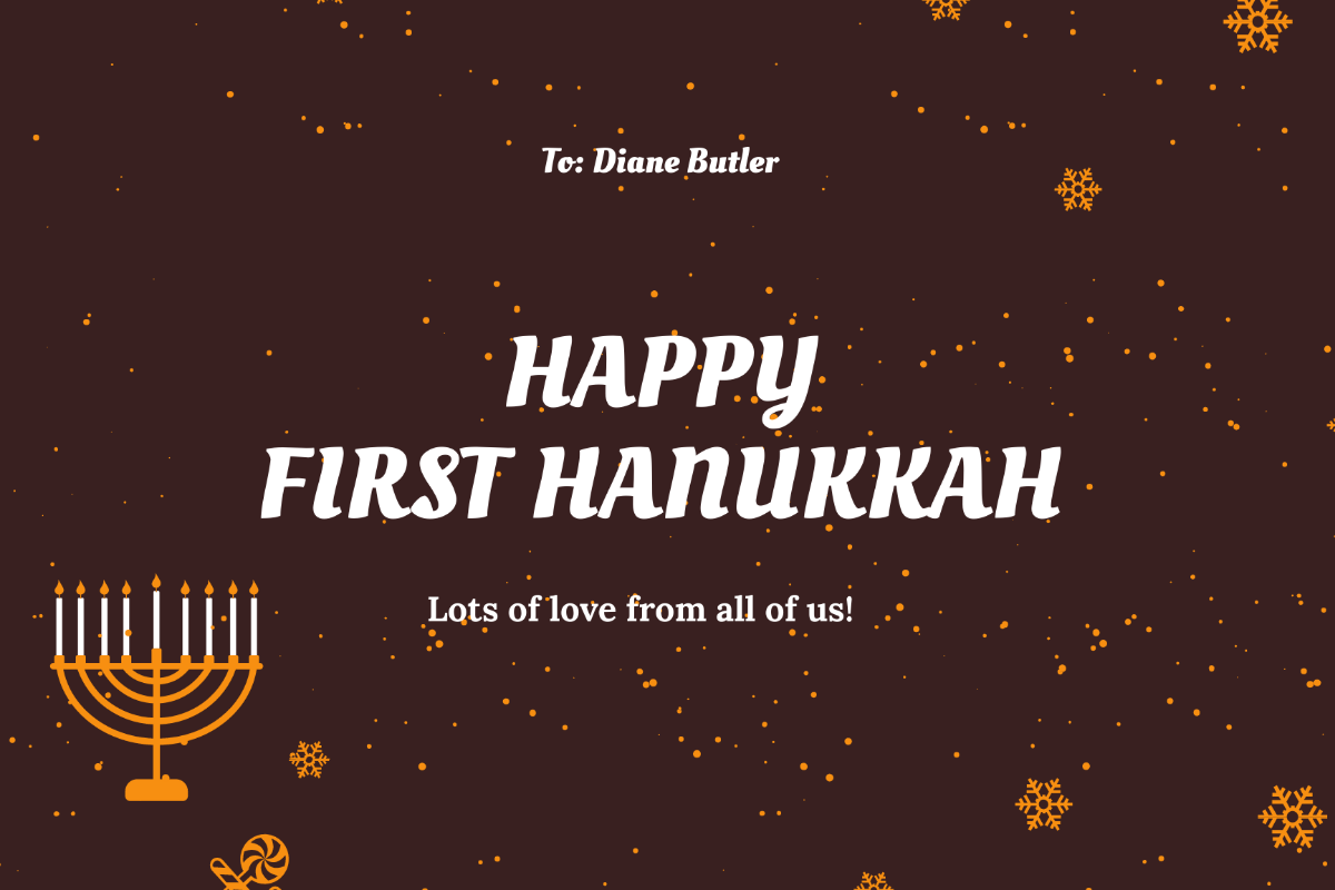 Free First Hanukkah Card Template