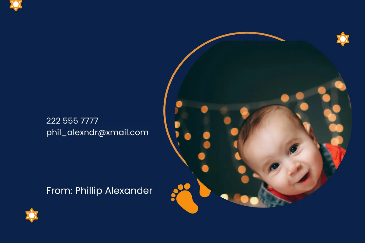 Free Baby Hanukkah Card Template to Edit Online