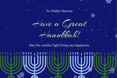 Free Creative Hanukkah Card Template to Edit Online
