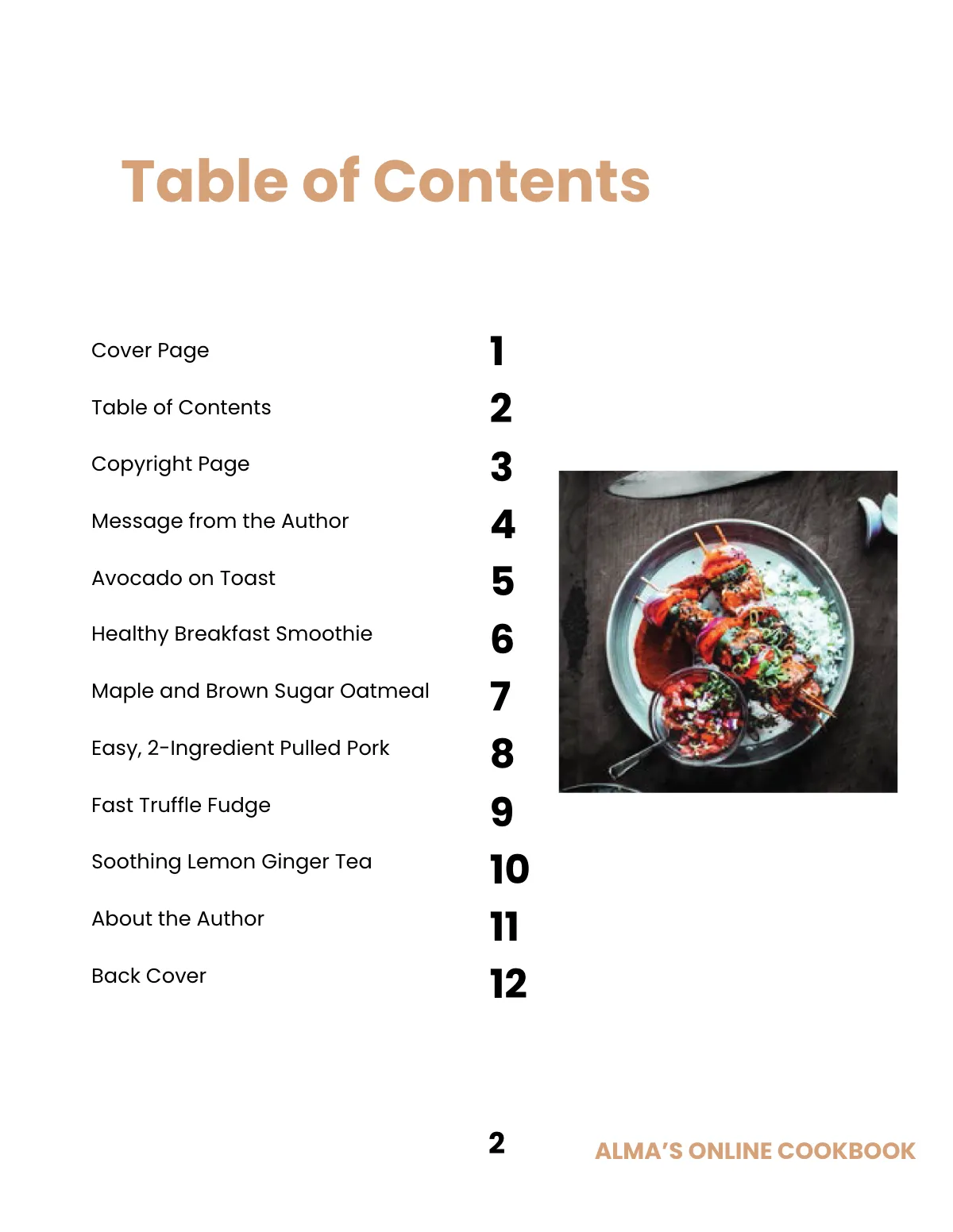 Free Minimal Online Cookbook Template to Edit Online