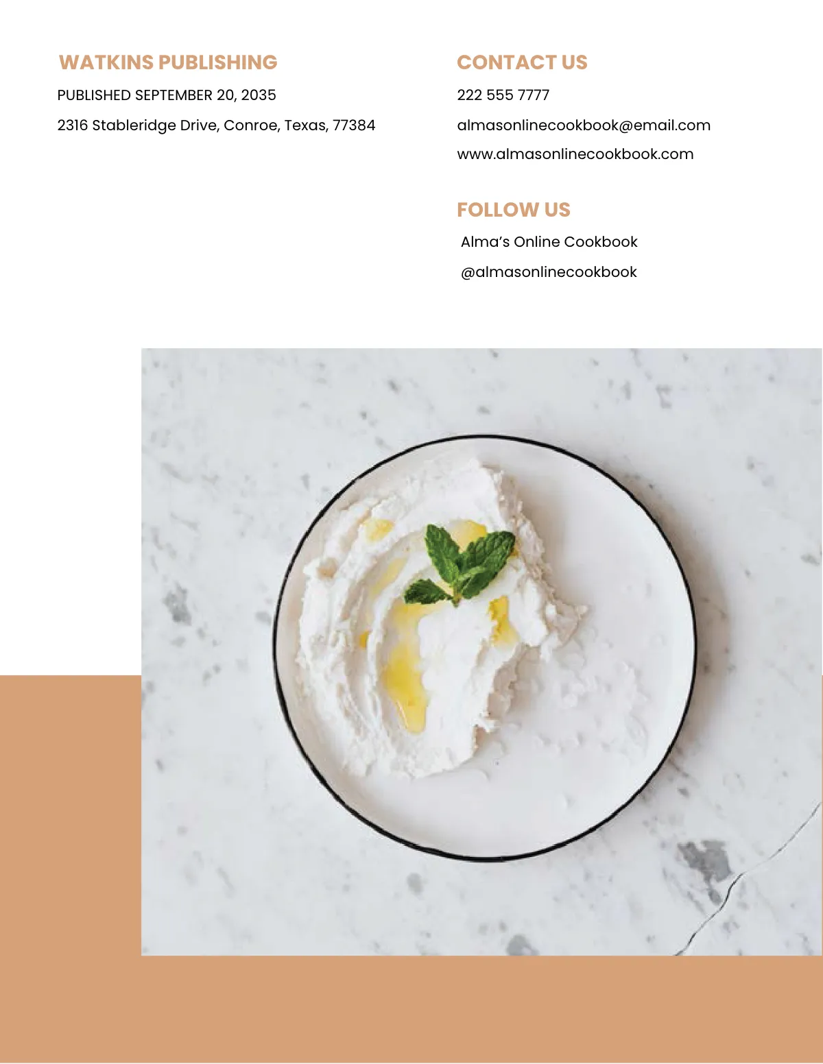 Free Minimal Online Cookbook Template to Edit Online
