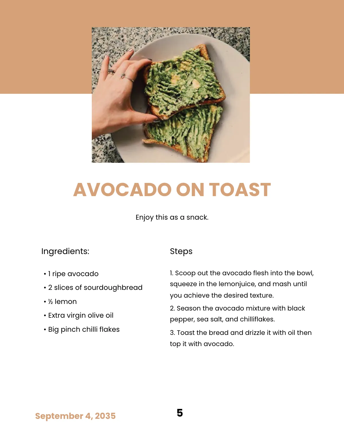 Free Minimal Online Cookbook Template to Edit Online