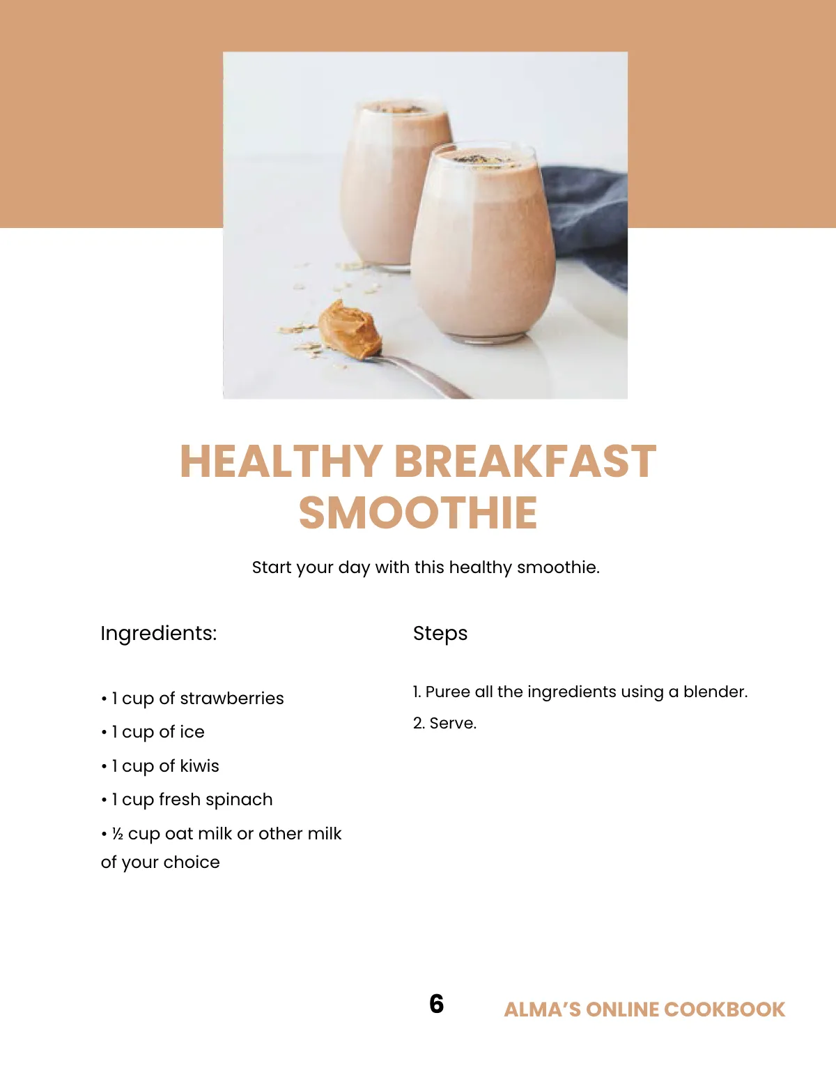 Free Minimal Online Cookbook Template to Edit Online