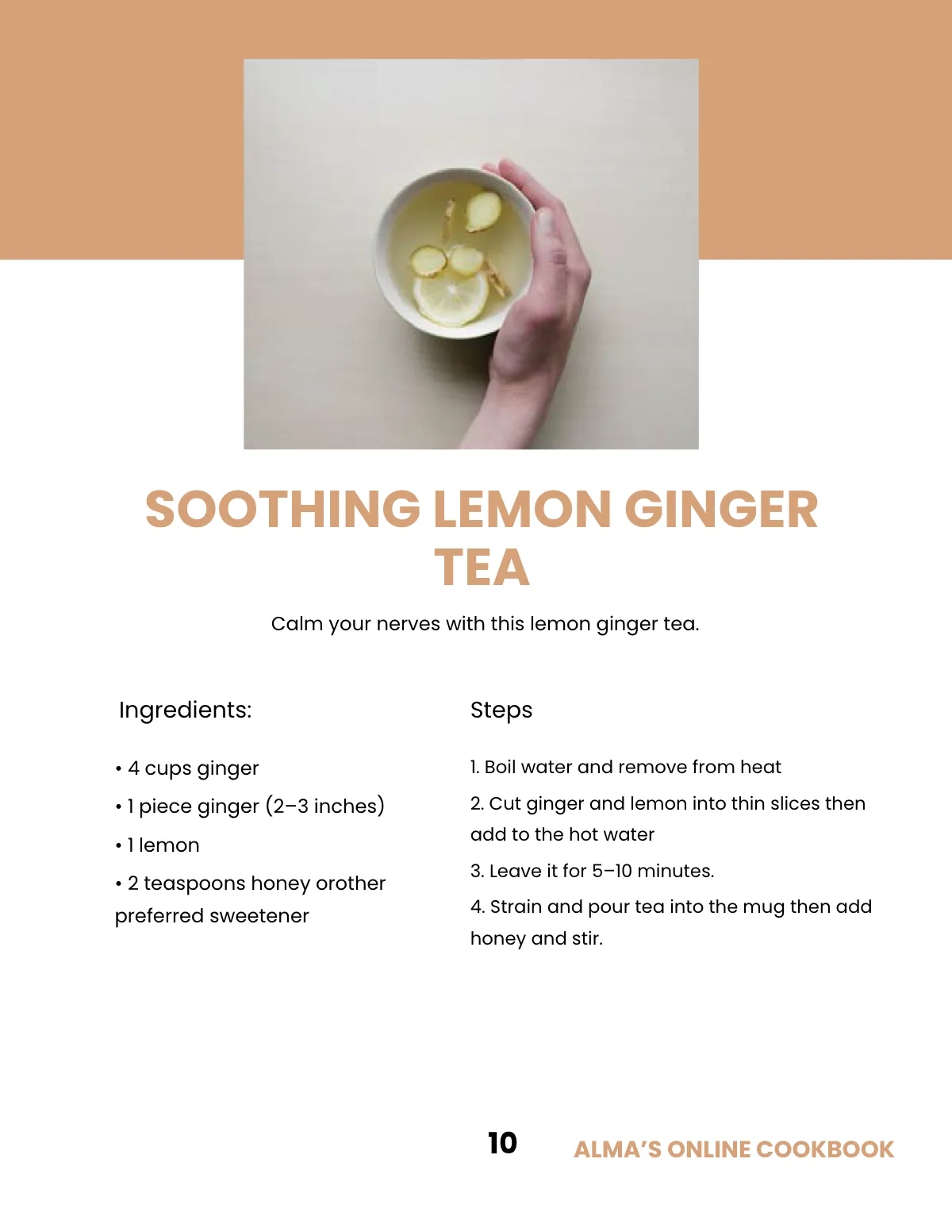 Free Minimal Online Cookbook Template to Edit Online