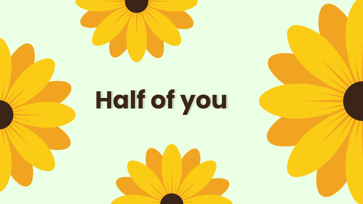Free Half Sunflower Wallpaper Template