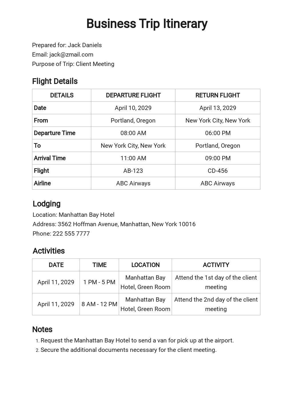 Field Trip Itinerary Template [Free PDF] - Google Docs, Word | Template.net