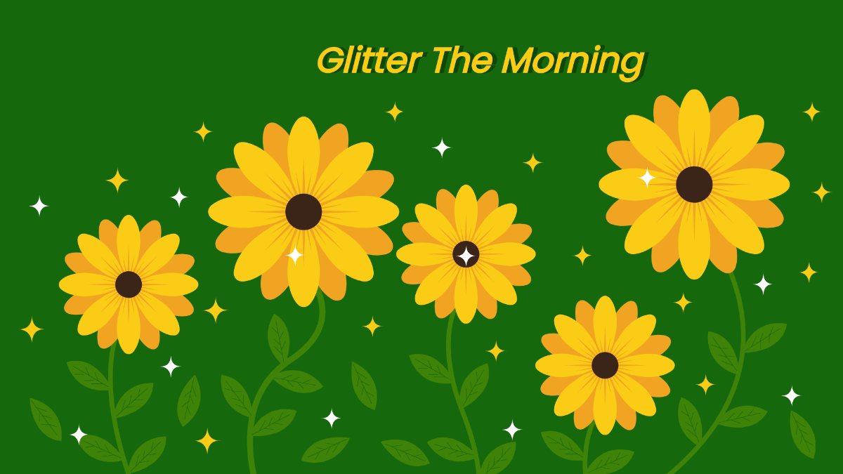 Glitter Sunflower Wallpaper Template