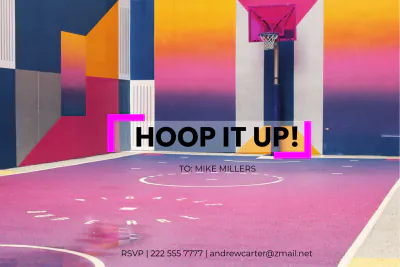 Free Basketball Party Card Template to Edit Online