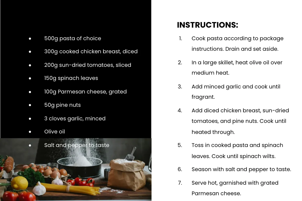 Free Commercial Kitchen Recipe Card Template to Edit Online