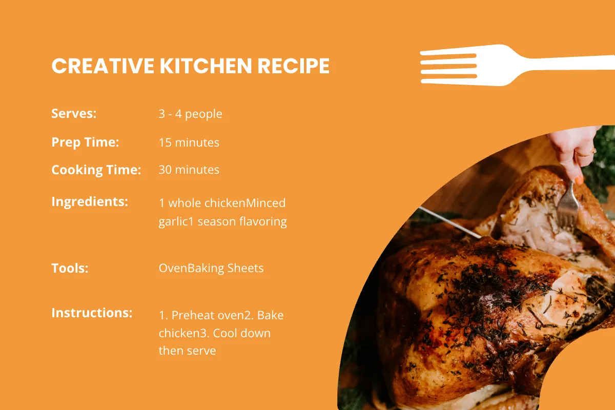 Free Creative Kitchen Recipe Card Template to Edit Online