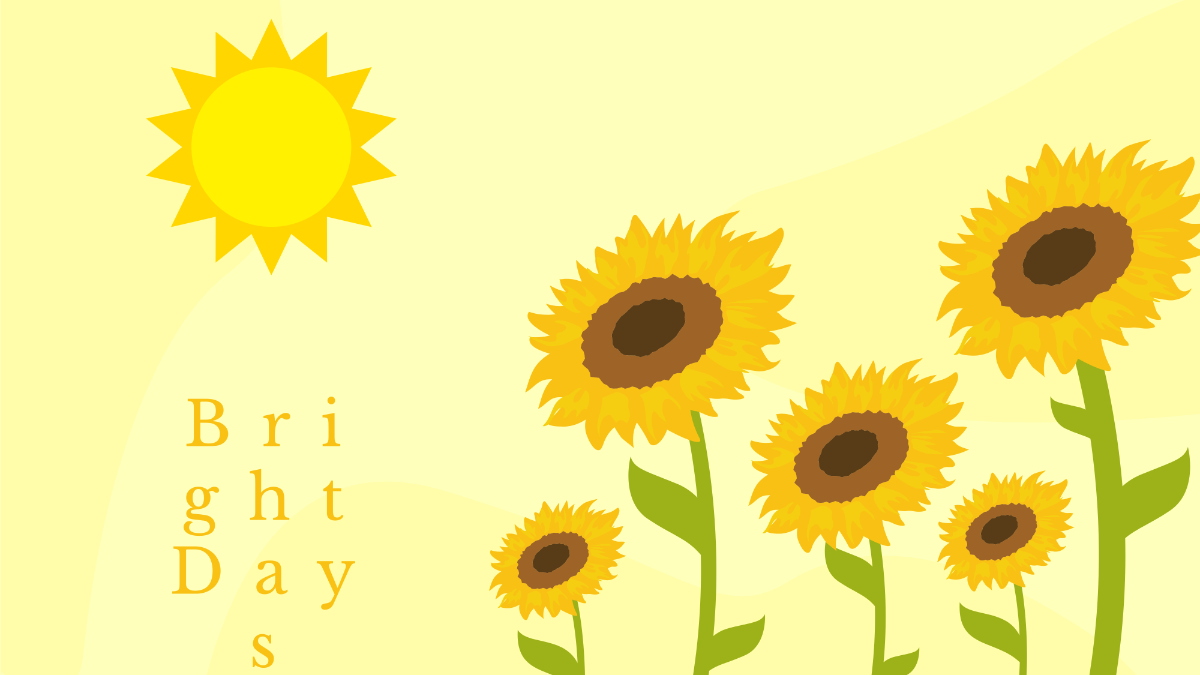 Sunflower With Sun Wallpaper Template