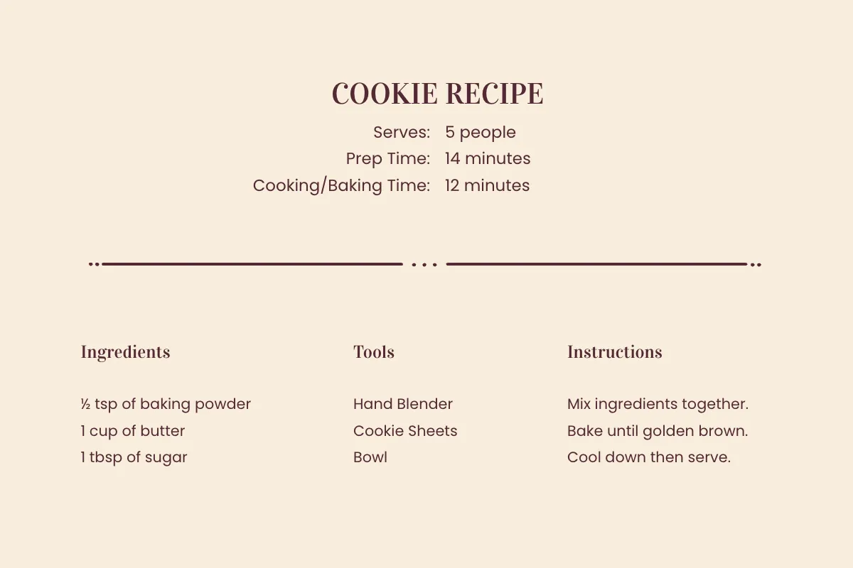 Free Cookie Recipe Card Template to Edit Online