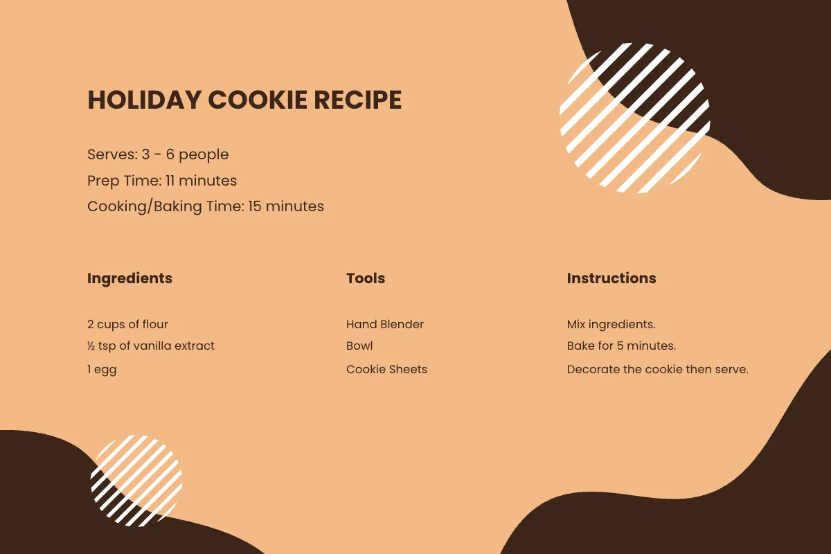 Free Holiday Cookie Recipe Card Template to Edit Online