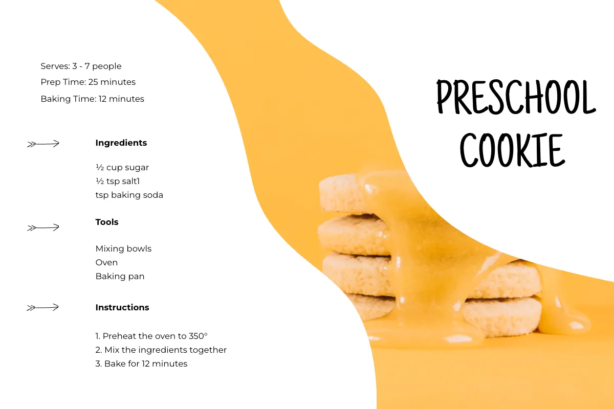 Free Preschool Cookie Recipe Card Template to Edit Online