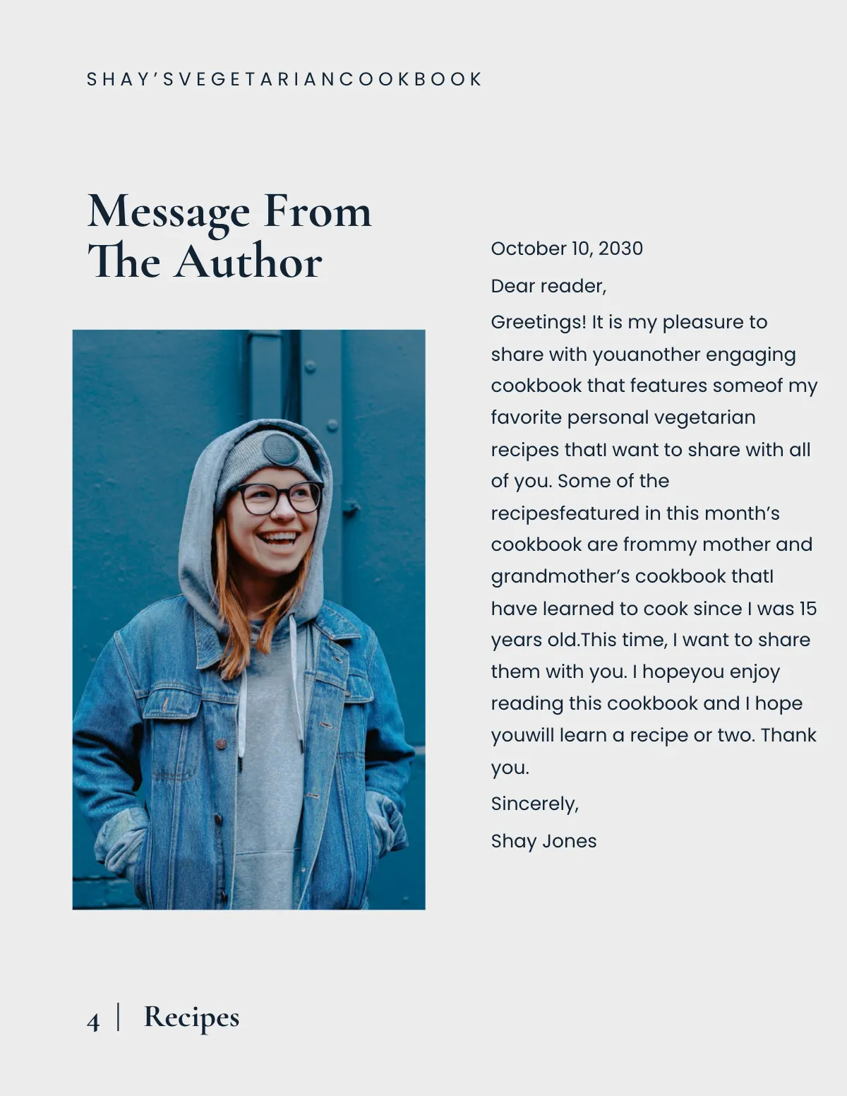Free Online Vegetarian Cookbook Template to Edit Online