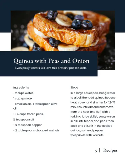 Free Online Vegetarian Cookbook Template to Edit Online