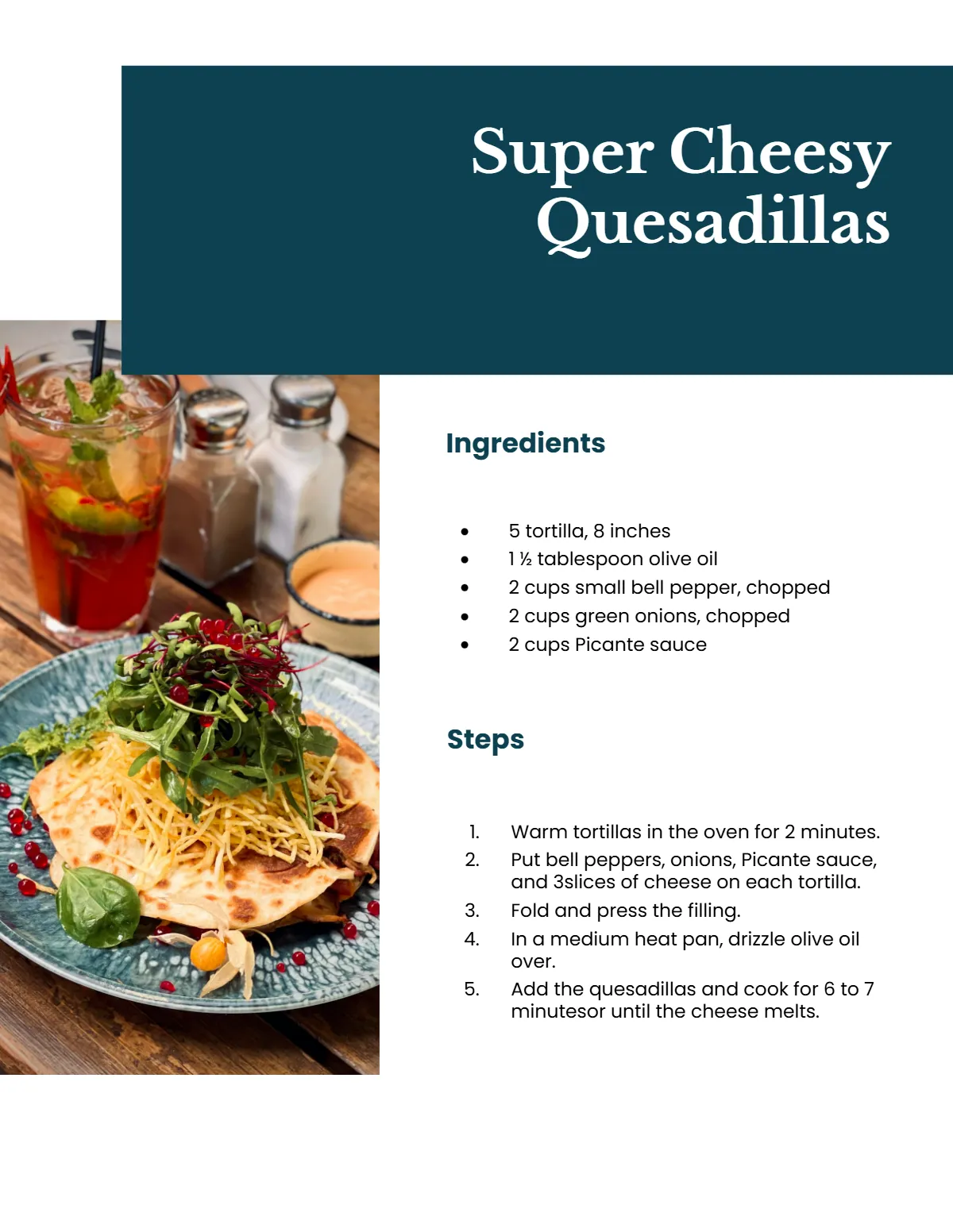 Free Digital Kitchen Cookbook Template to Edit Online