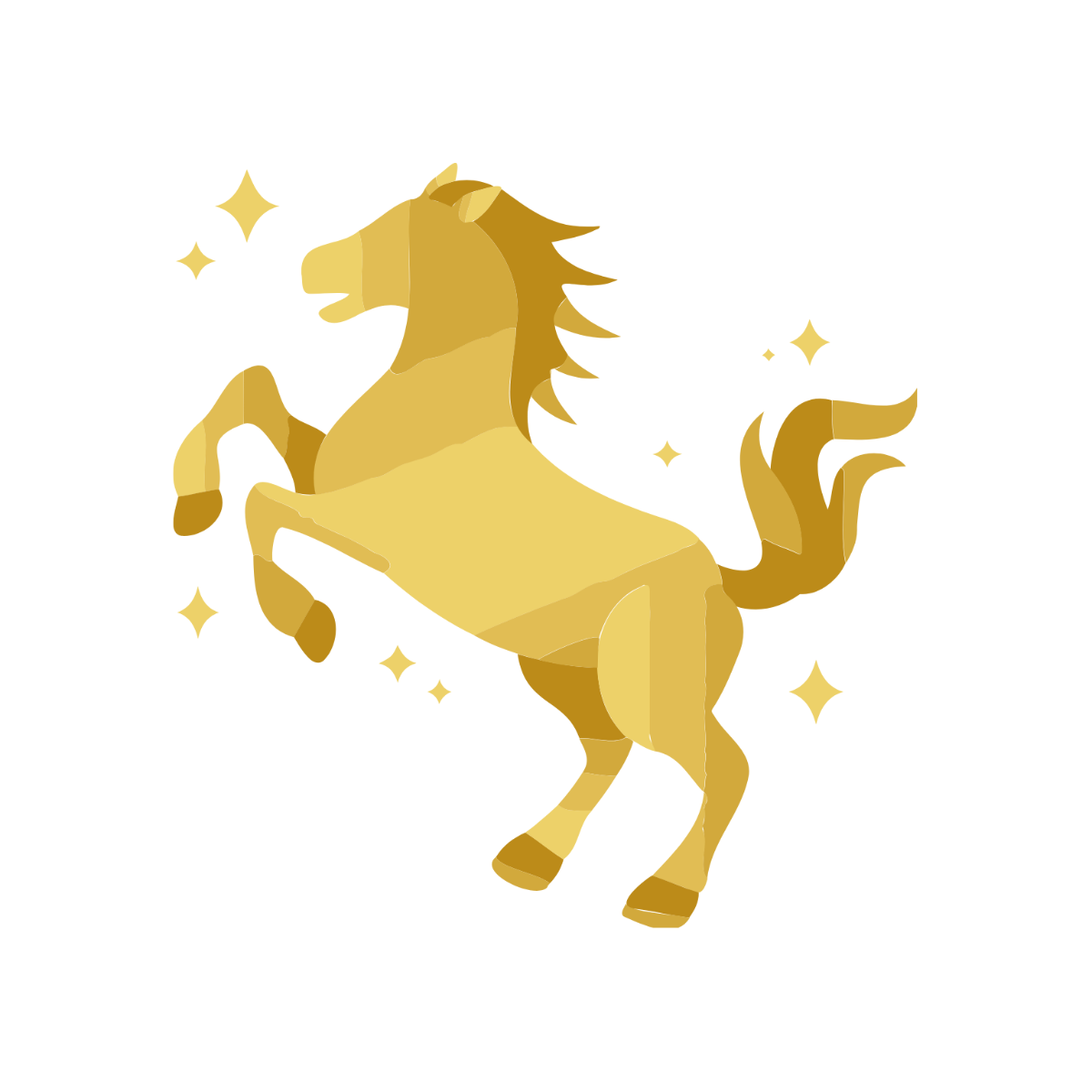 Free Golden Horse clipart Template