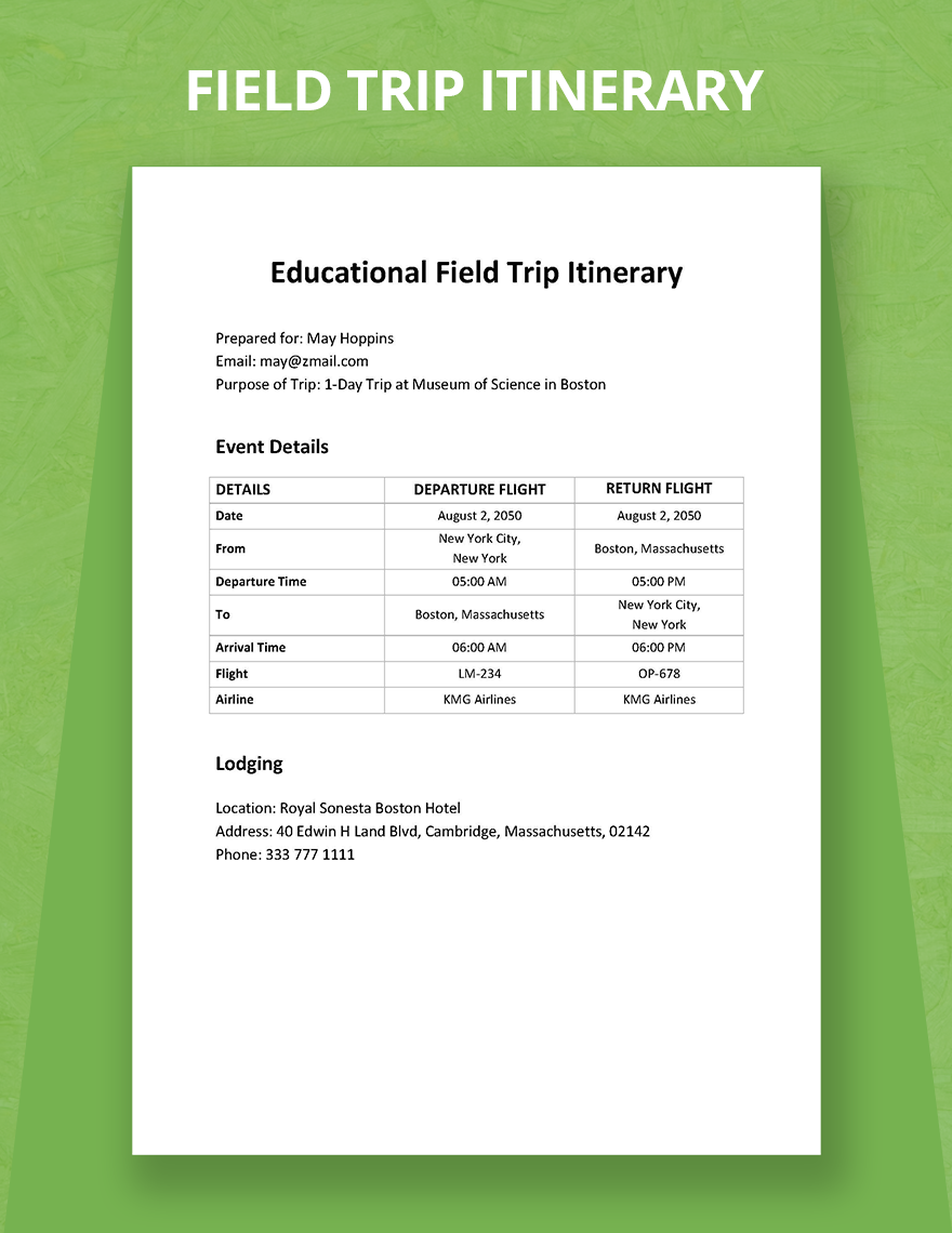 Class Field Trip Itinerary Lesson Plan For 7th 9th Gr vrogue.co