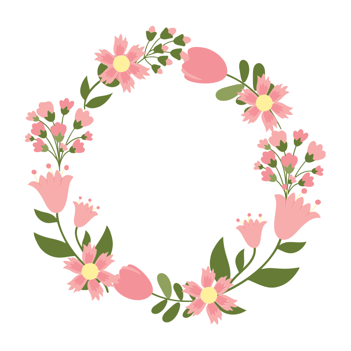Free Flower Circle clipart Template