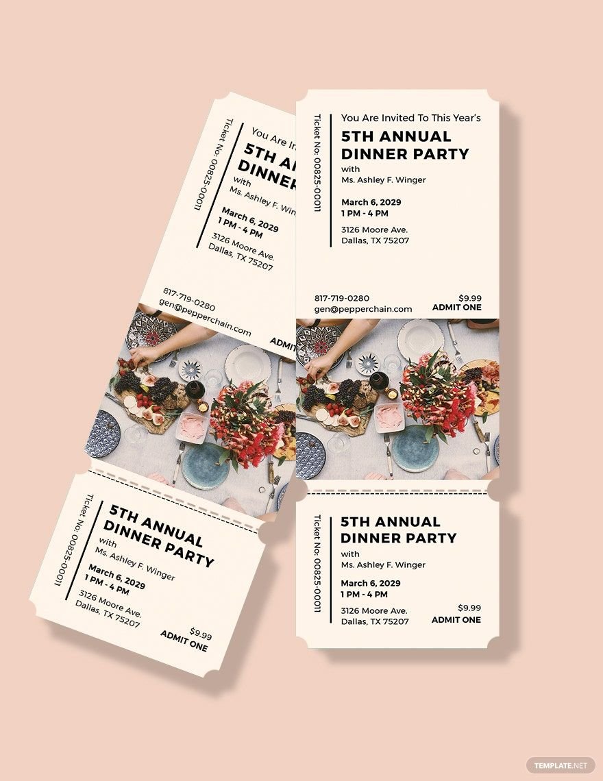 Annual Dinner Party Ticket Template