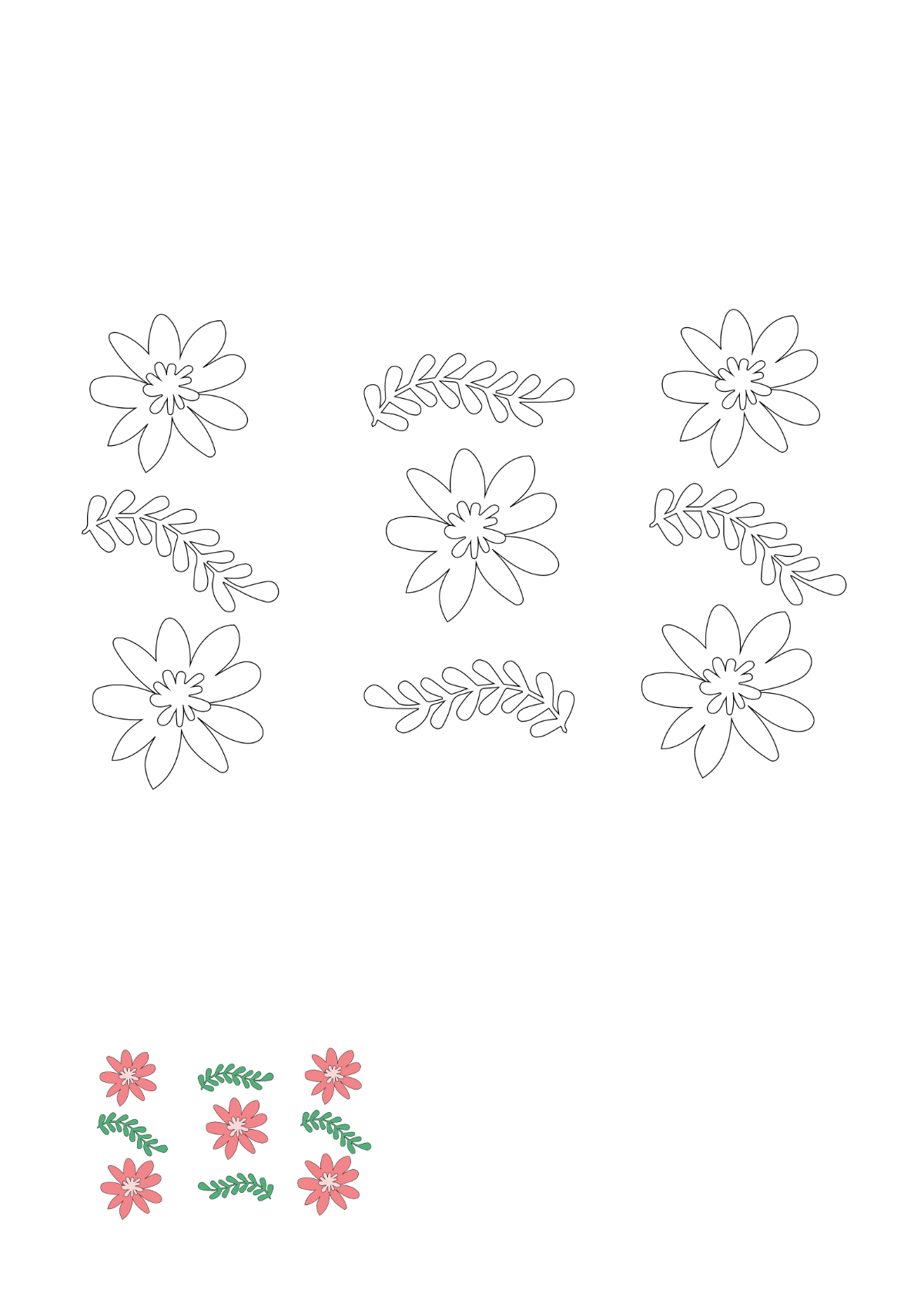 Seamless Floral Coloring Page Template