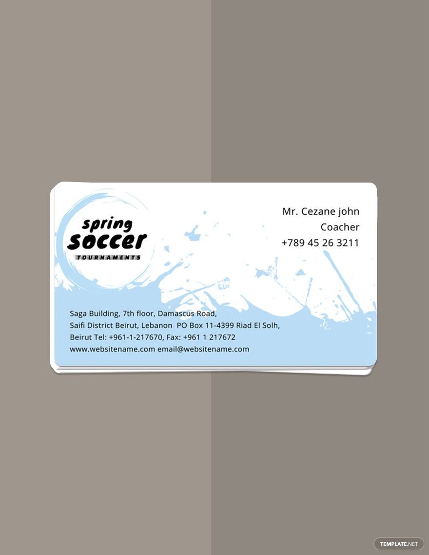 Soccer Business Card Template