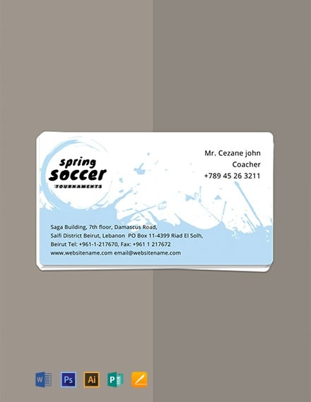 free soccer business card template 440x570