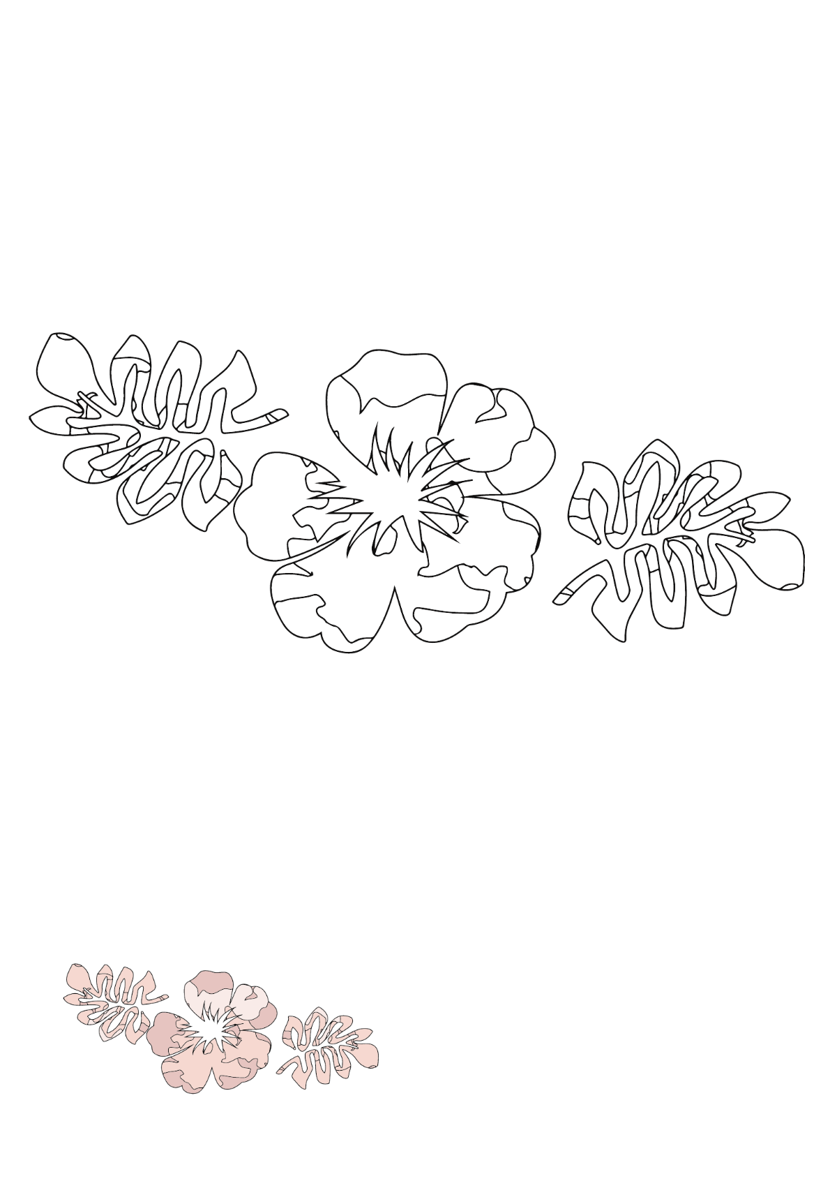 Watercolor Boho Floral Coloring Page Template