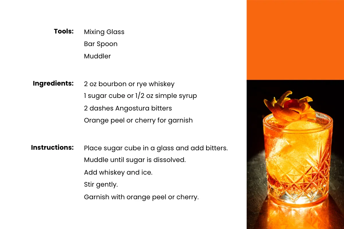 Free Old Fashioned Drink Recipe Card Template to Edit Online