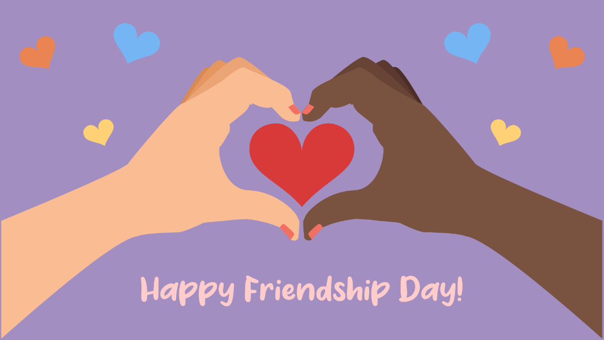 Friendship Day Heart Wallpaper Template