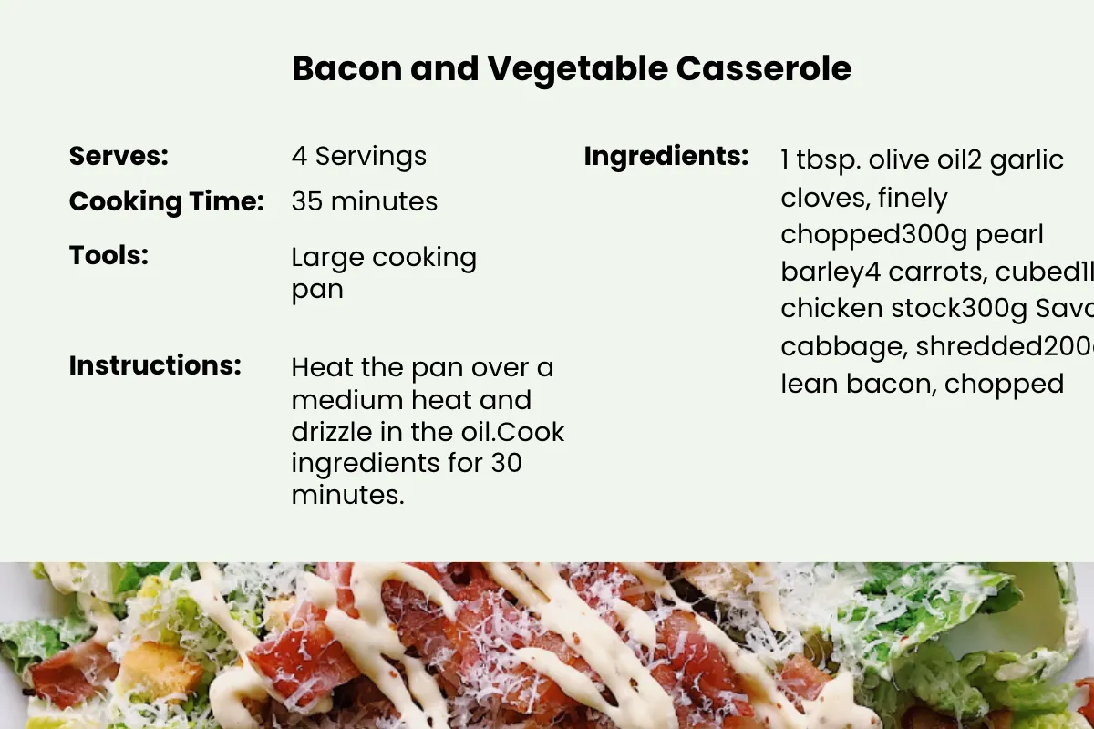 Free Muscle Food Recipe Card Template to Edit Online