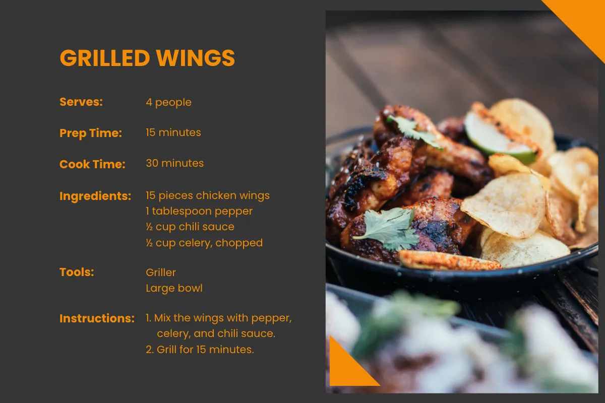 Free Restaurant Standard Recipe Card Template to Edit Online