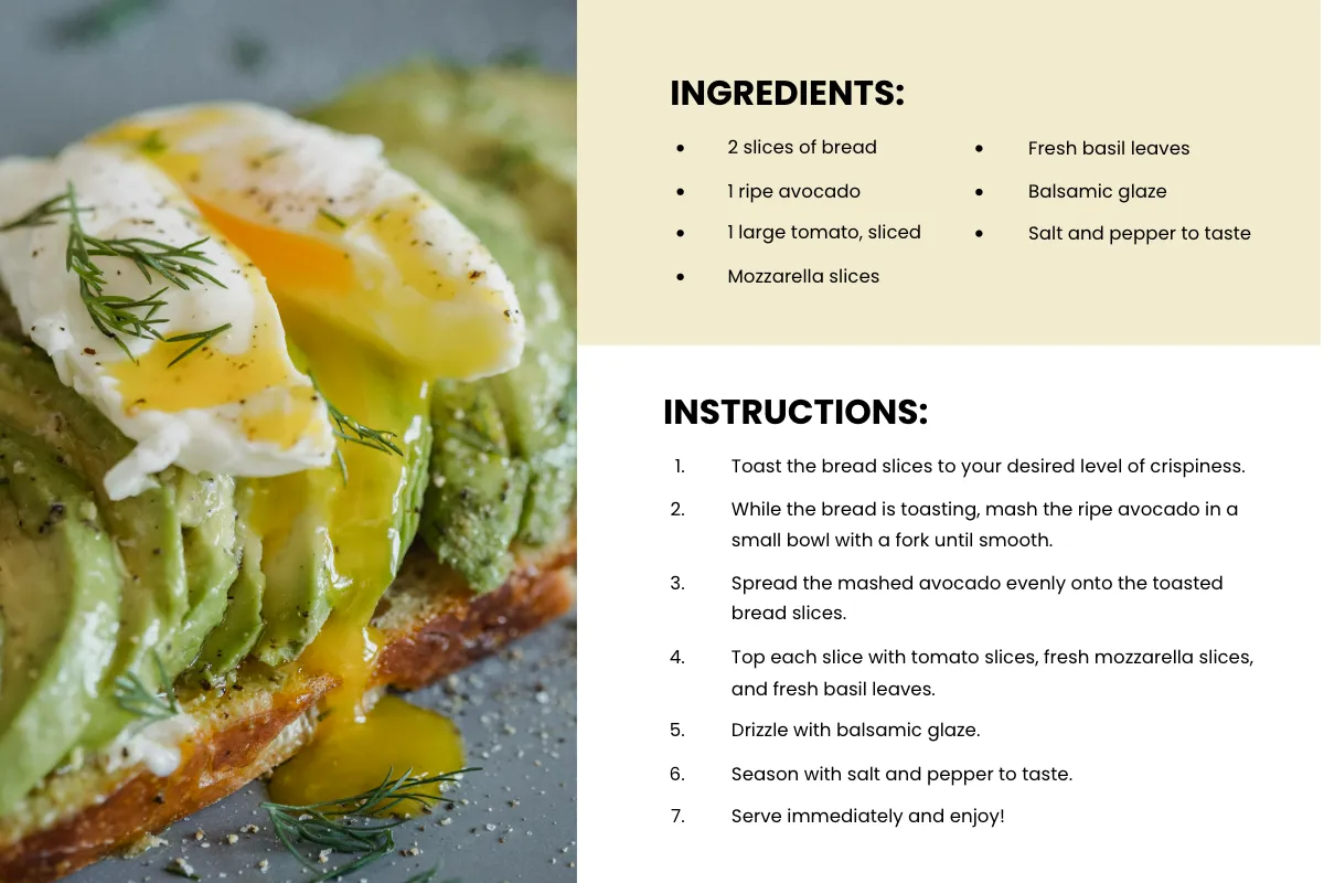Free Modern Restaurant Recipe Card Template to Edit Online