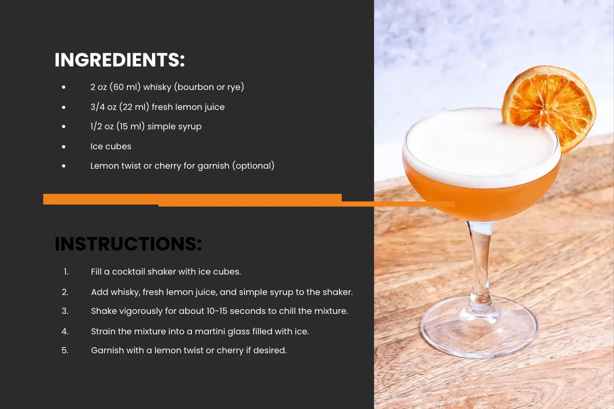 Free Whisky Drink Recipe Card Template to Edit Online