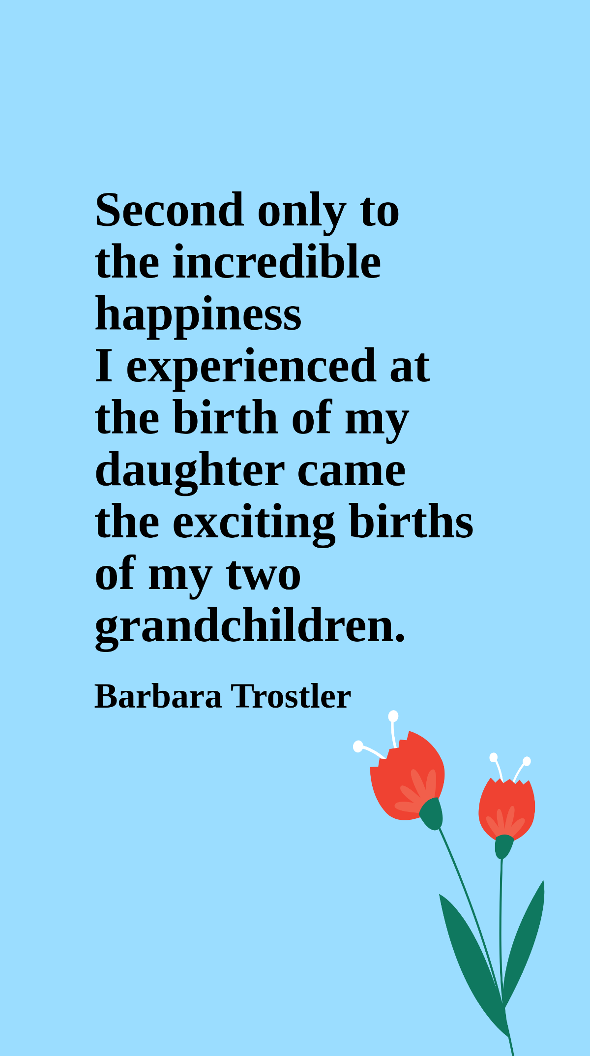 Free Barbara Trostler - Second only to the incredible happiness I experienced at the birth of my daughter came the exciting births of my two grandchildren. Template