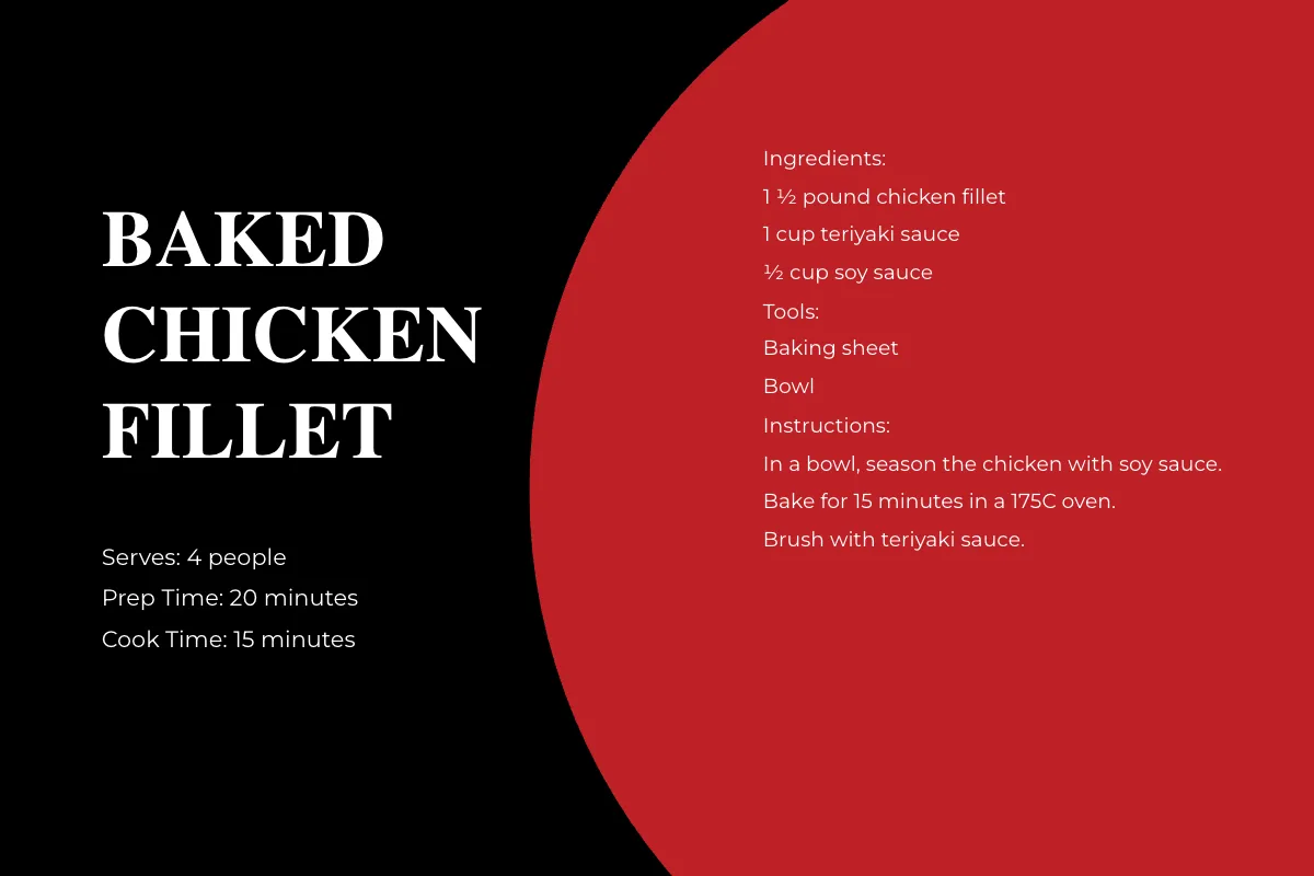 Free Restaurant Chef Recipe Card Template to Edit Online