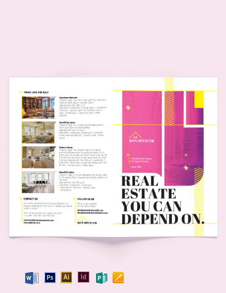 real estate broker marketing bi fold brochure