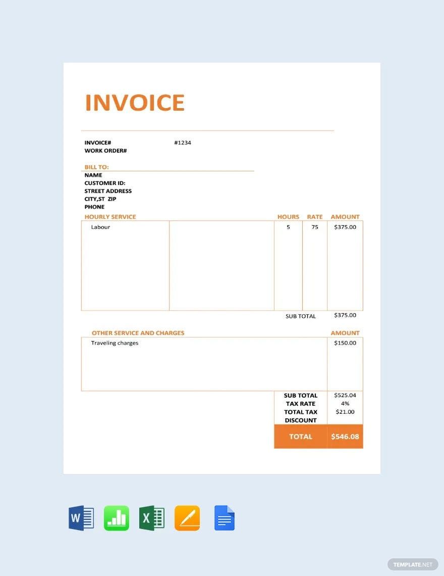 Consultancy Service Invoice Template