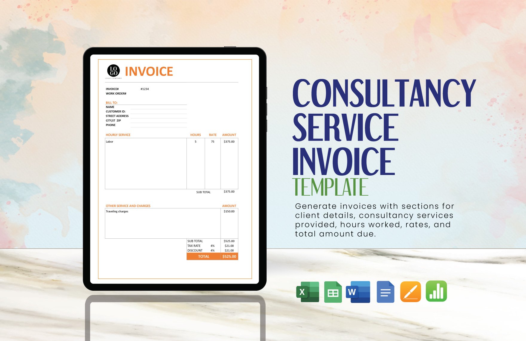 Consultancy Service Invoice Template