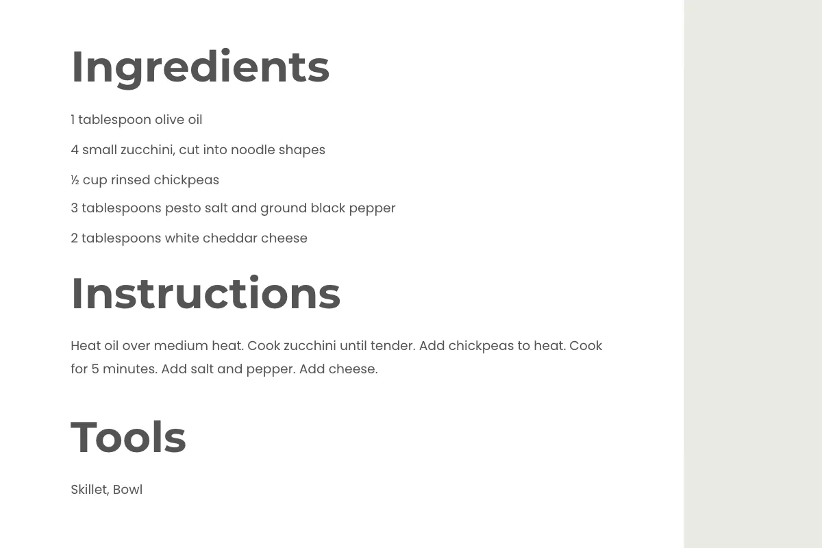 Free Elegant Food Recipe Card Template to Edit Online