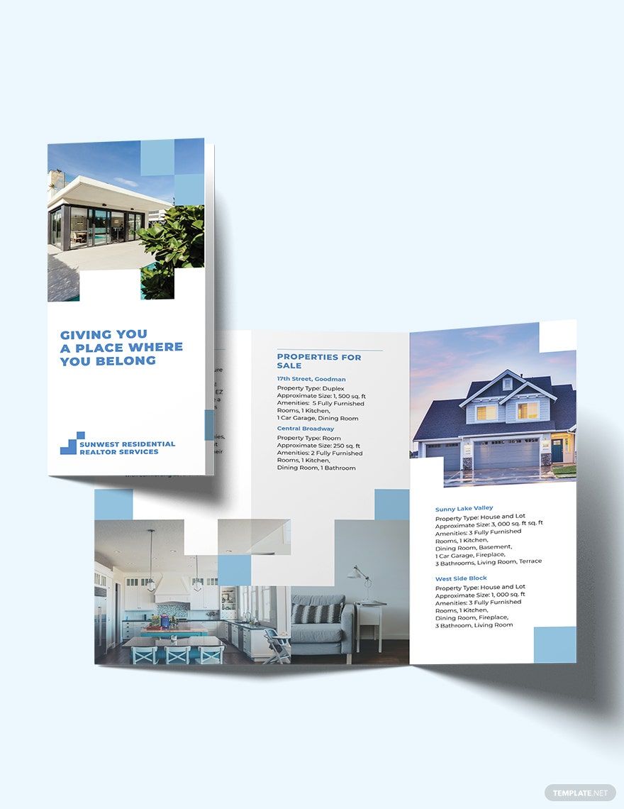 Residential Realtor Tri-fold Brochure Template