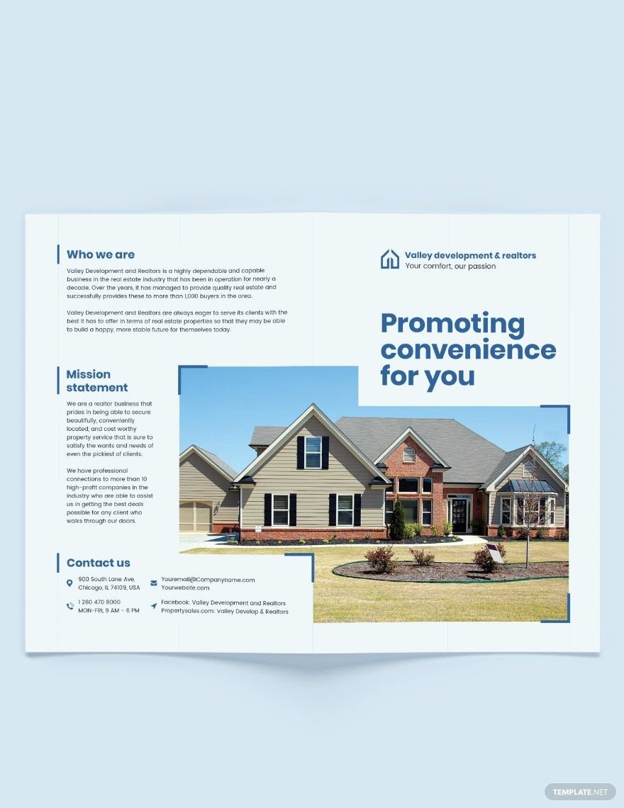 Commercial Leasing Realtor Bi-Fold Brochure Template