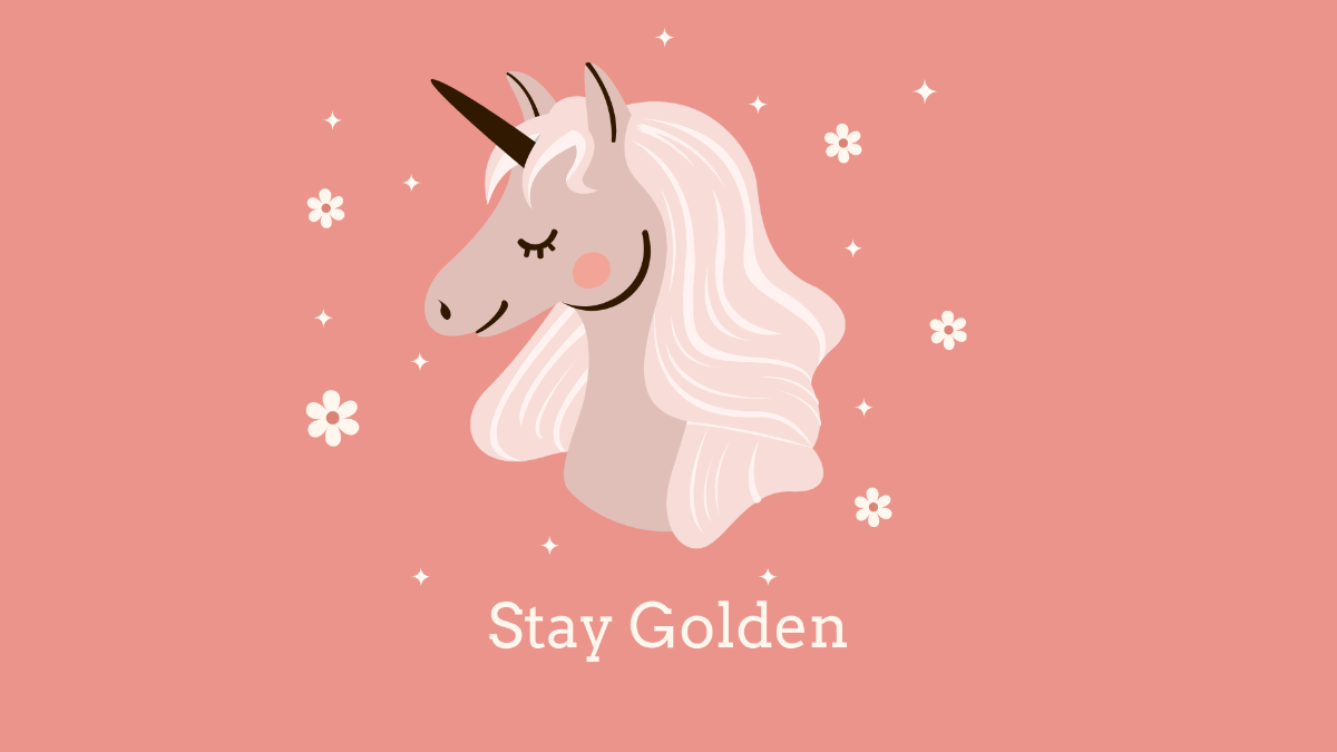 Free Rose Gold Unicorn Wallpaper Template