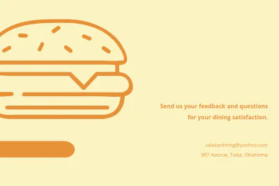 Free Food Comment Card Template to Edit Online