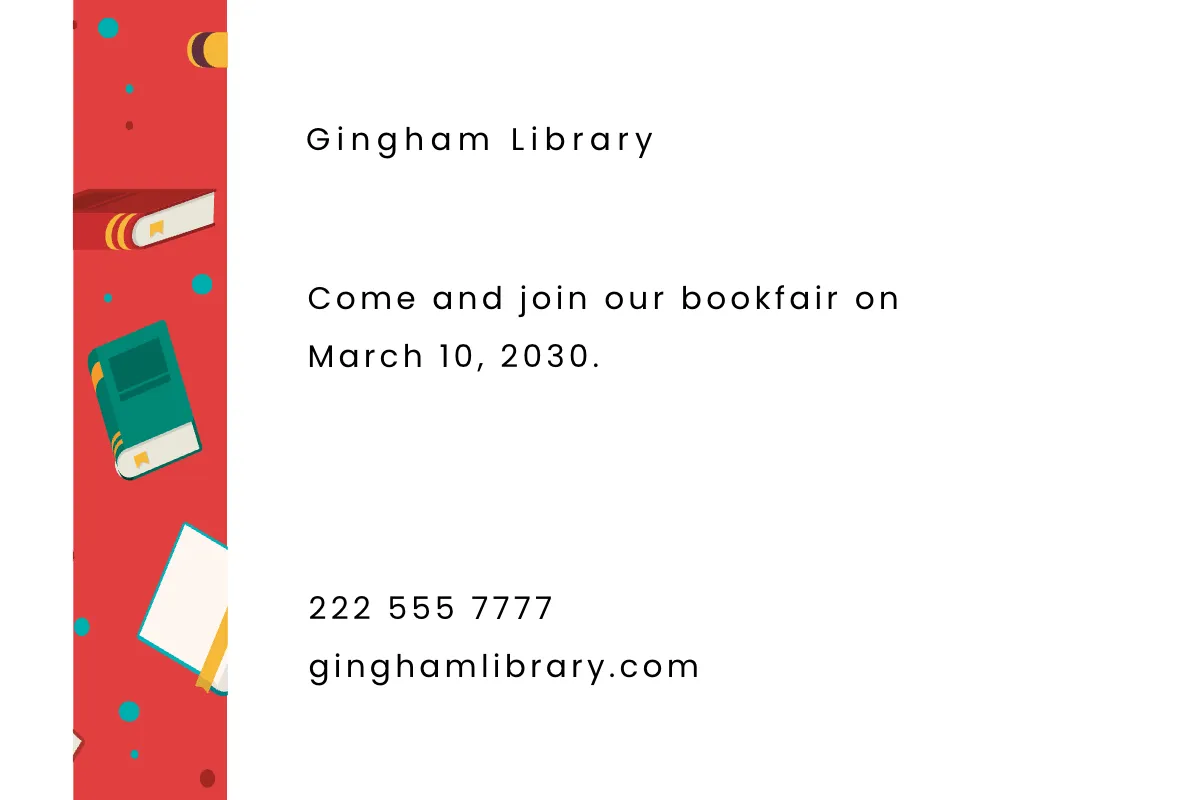 Free Library Card Invitation Template to Edit Online