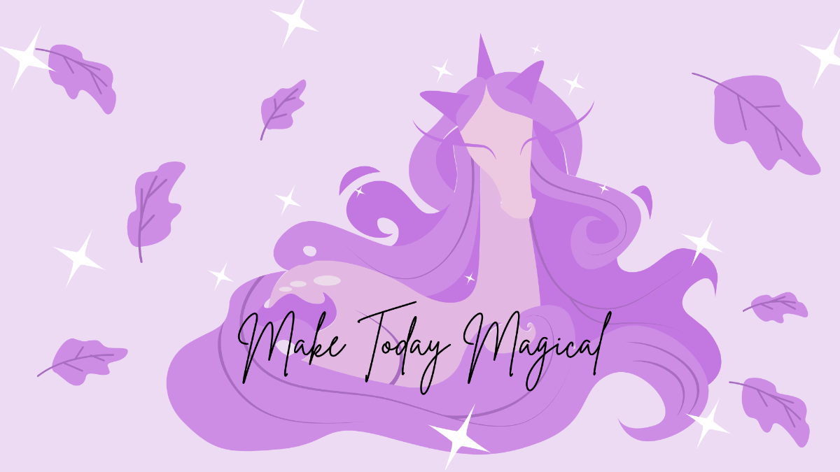 Purple Unicorn Wallpaper Template